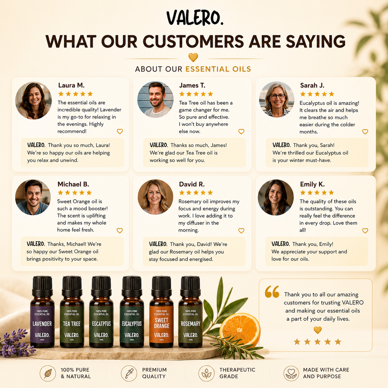 5 Natural Essential Oils – 30ml