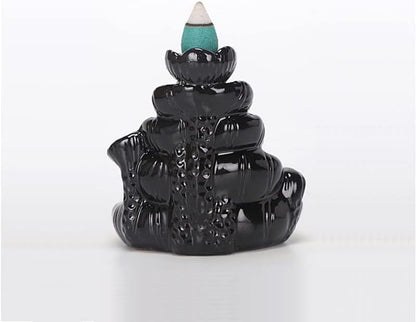 Handmade Backflow Incense Holder, Incense Burner Ornament, Ceramics Waterfall Incense Seat, Zen Decor