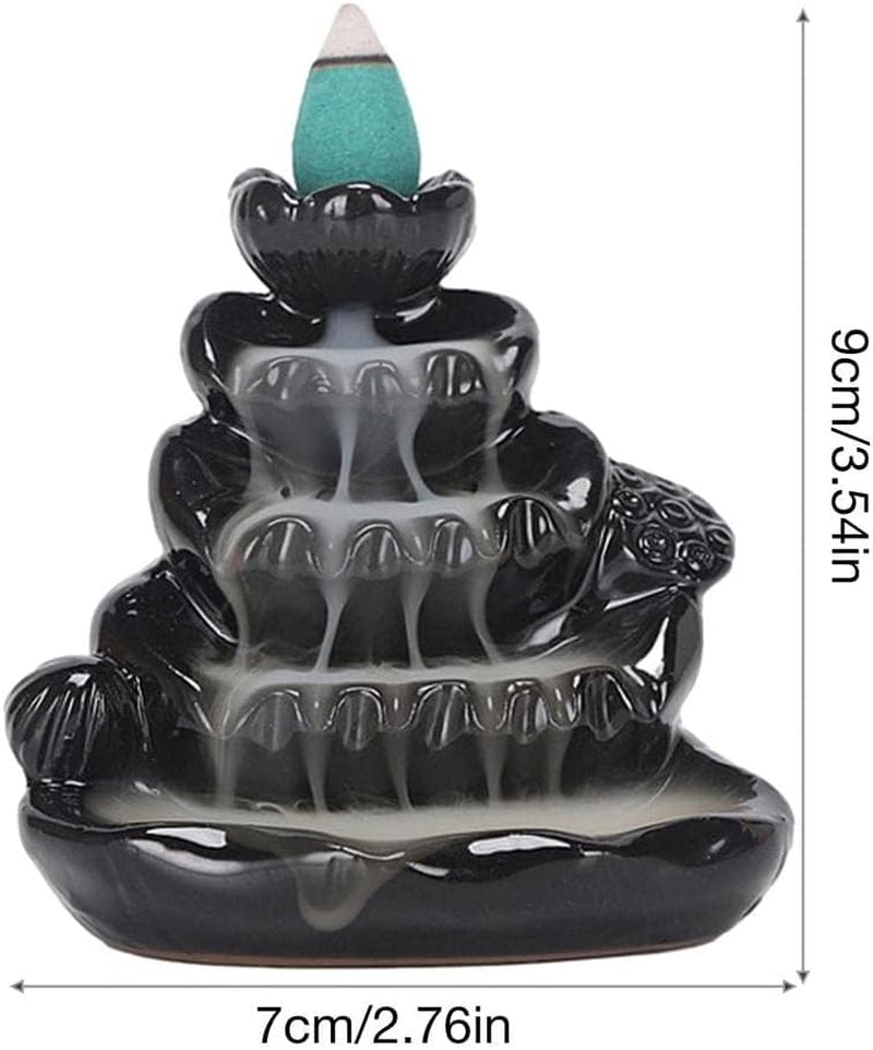 Handmade Backflow Incense Holder, Incense Burner Ornament, Ceramics Waterfall Incense Seat, Zen Decor