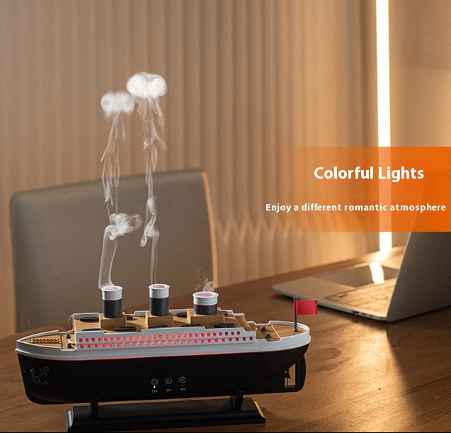 Creative Retro Ship Aroma Diffuser Ultrasonic Spit Smoke Ring Jellyfish Spray Humidifier