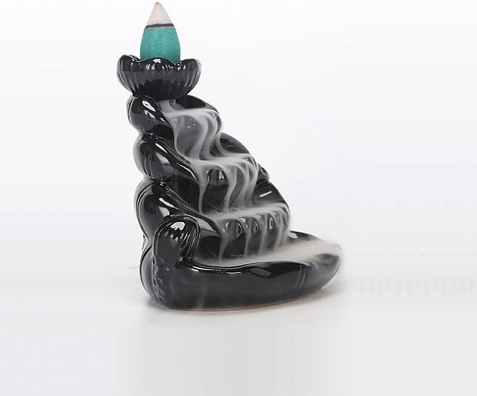 Handmade Backflow Incense Holder, Incense Burner Ornament, Ceramics Waterfall Incense Seat, Zen Decor