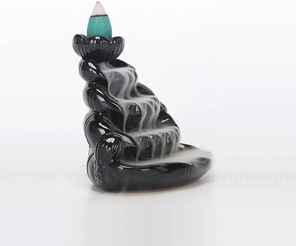Handmade Backflow Incense Holder, Incense Burner Ornament, Ceramics Waterfall Incense Seat, Zen Decor